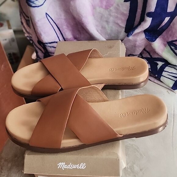 Madewell Crisscross Slide Sandle 🛝 size 9.5 NIB - Picture 1 of 7